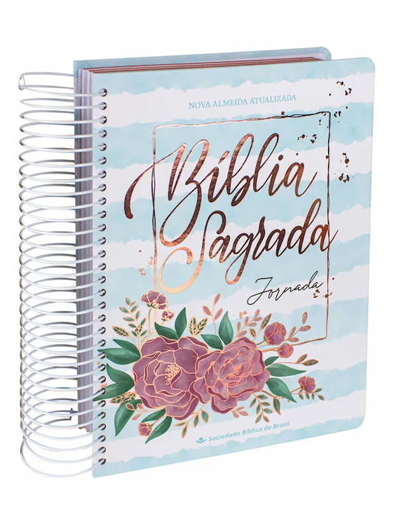 Bíblia Sagrada Jornada | NAA (Capa Aquarela Azul, Margem)