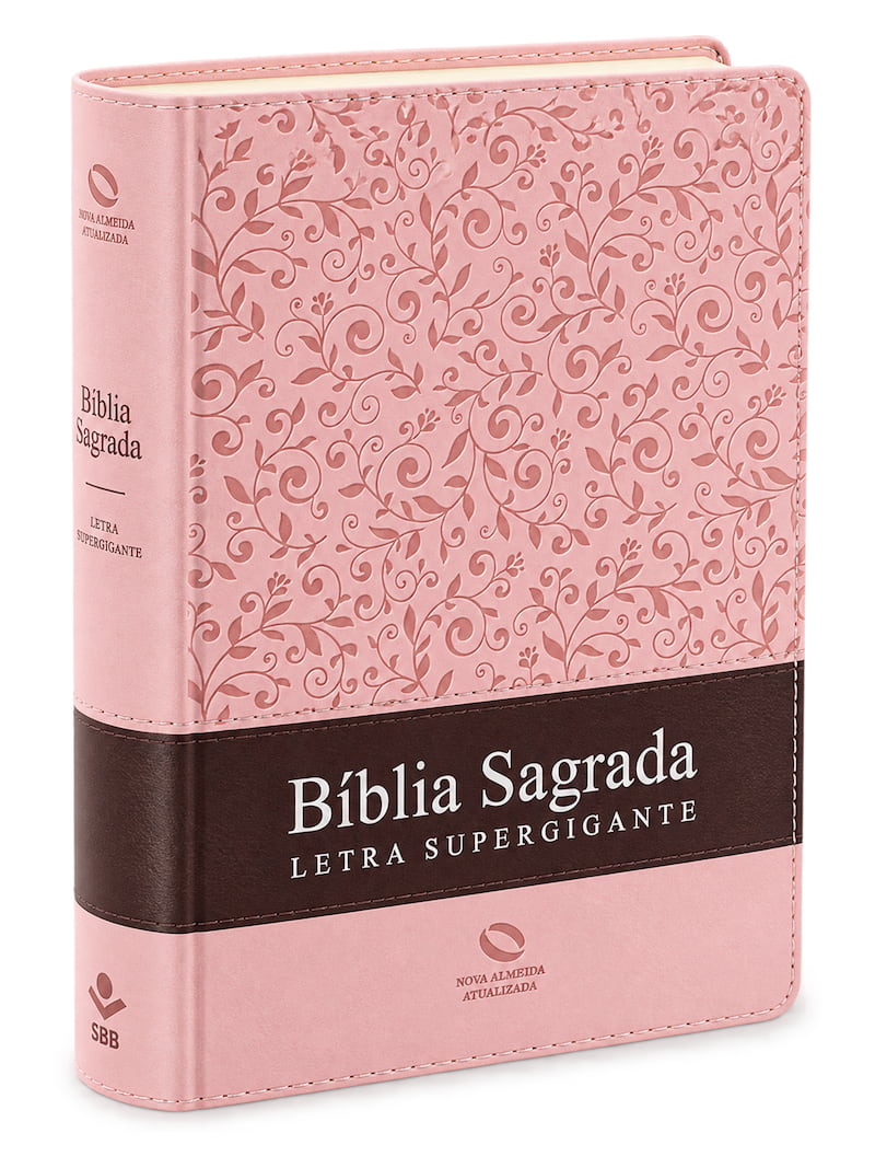 Bíblia Sagrada | NAA (Letra Supergigante, Capa Rosa Florida)